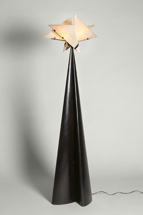 La Religieuse floor lamp, 1923, designed by Pierre Chareau. Centre Pompidou, Musée National d’Art Moderne, Centre de Creation Industrielle, Paris, Purchase funded in part by the Scaler Foundation, 1995. Photograph by Ken Collins, image provided by Gallery Vallois America, LLC
