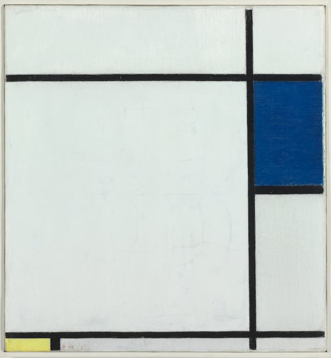 Piet Mondrian, Composition V with Blue and Yellow, 1927. The Baltimore Museum of Art: Bequest of Saidie A. May, BMA 1951.343