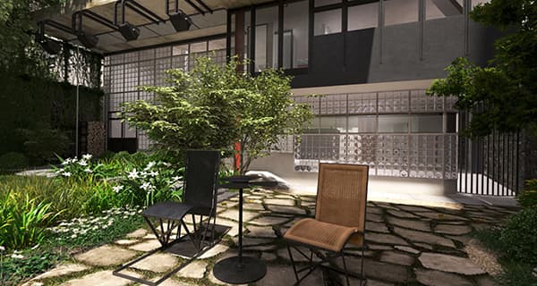 360° rendering of the garden of the Maison de Verre, Paris
Courtesy Diller Scofidio + Renfro