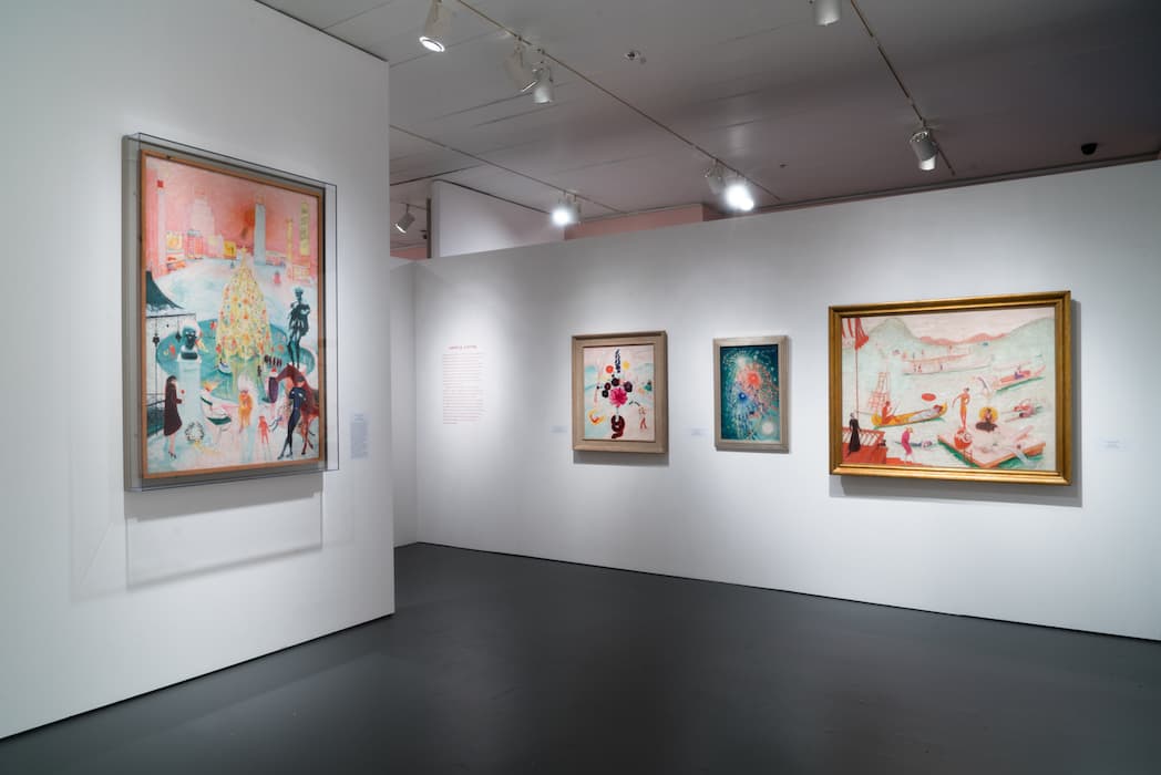 Installation view of the exhibition Florine Stettheimer: Painting Poetry. May 5 – September 24, 2017. The Jewish Museum, NY. Photo by: Jason Mandella