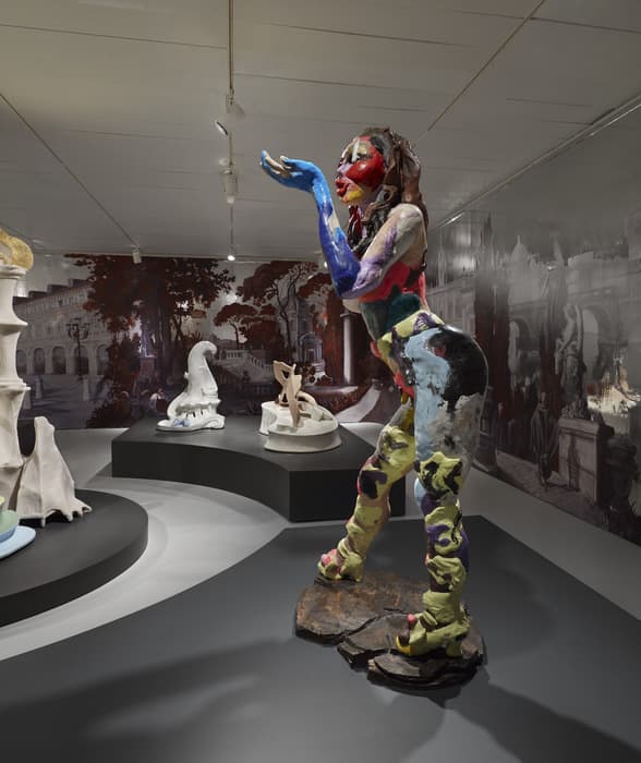 Installation view of Rachel Feinstein: Maiden, Mother, Crone, November 1, 2019-March 22, 2020, at the Jewish Museum, NY. Artwork © Rachel Feinstein. Photo: Tom Powel Imaging.