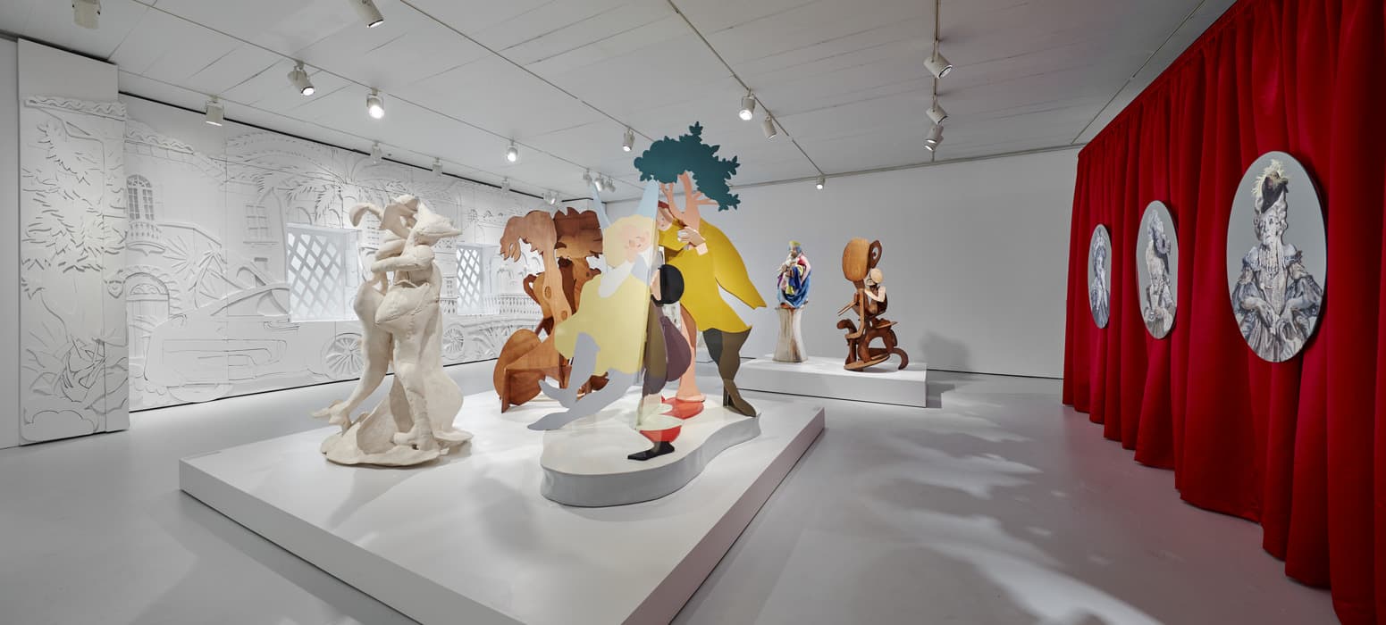 Installation view of Rachel Feinstein: Maiden, Mother, Crone, November 1, 2019-March 22, 2020, at the Jewish Museum, NY. Artwork © Rachel Feinstein. Photo: Tom Powel Imaging.