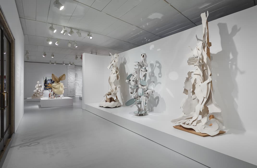Installation view of Rachel Feinstein: Maiden, Mother, Crone, November 1, 2019-March 22, 2020, at the Jewish Museum, NY. Artwork © Rachel Feinstein. Photo: Tom Powel Imaging.