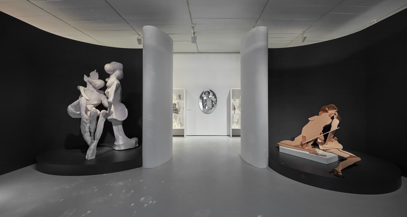 Installation view of Rachel Feinstein: Maiden, Mother, Crone, November 1, 2019-March 22, 2020, at the Jewish Museum, NY. Artwork © Rachel Feinstein. Photo: Tom Powel Imaging.
