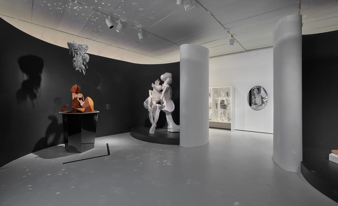 Installation view of Rachel Feinstein: Maiden, Mother, Crone, November 1, 2019-March 22, 2020, at the Jewish Museum, NY. Artwork © Rachel Feinstein. Photo: Tom Powel Imaging.