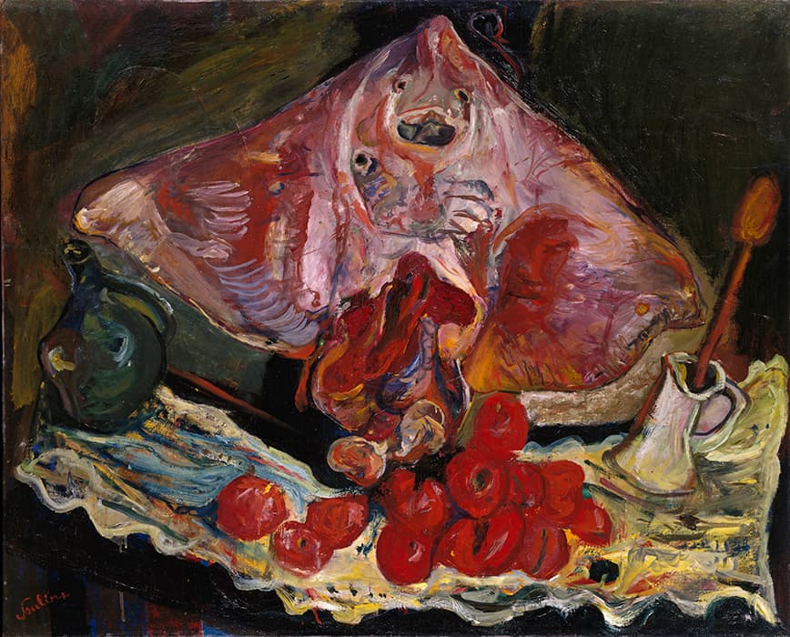 Chaim Soutine, Still Life with Rayfish, c. 1924, oil on canvas. Metropolitan Museum of Art, The Mr. and Mrs. Klaus G. Perls Collection, 1997 (1997.149.1). Artwork © Artists Rights Society (ARS), New York; Image provided by The Metropolitan Museum of Art / Art Resource, NY