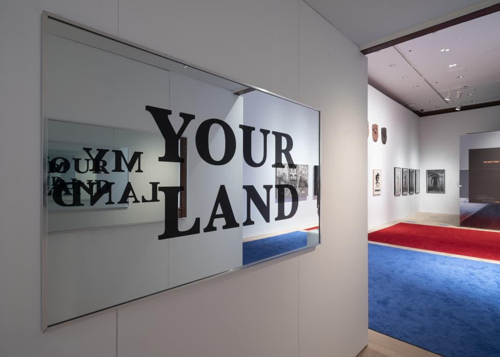 Mirror installation with the words 