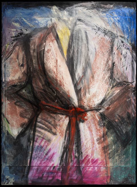 Jim Dine, Hiroshima, 1982-83. Enamel, charcoal and pastel over lithograph on paper. Gift of the Jim Dine Trust in memory of Alan Solomon. © Jim Dine/Artists Rights Society (ARS), New York