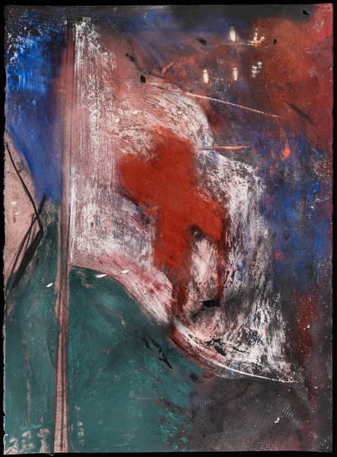 Jim Dine, Hiroshima, 1982-83. Enamel, charcoal and pastel over lithograph on paper. Gift of the Jim Dine Trust in memory of Alan Solomon. © Jim Dine/Artists Rights Society (ARS), New York