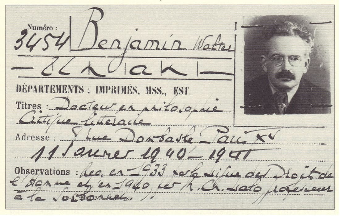 Walter Benjamin’s library card