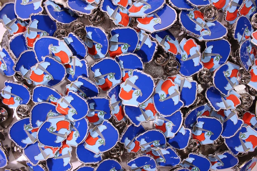 Alex Israel, Self-Portrait (Lapel Pin), 2016. Installation view of the exhibition Take Me (I'm Yours). September 16, 2016 – February 5, 2017. The Jewish Museum, NY. Photo by: David Heald.