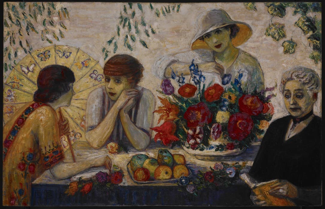 Florine Stettheimer, Family Portrait I, 1915. Oil on canvas, 40 x 62¼ in. (101.6 x 158.1 cm). Art Properties, Avery Architectural and Fine Arts Library, Columbia University in the City of New York, New York. Gift of the Estate of Ettie Stettheimer, 1967