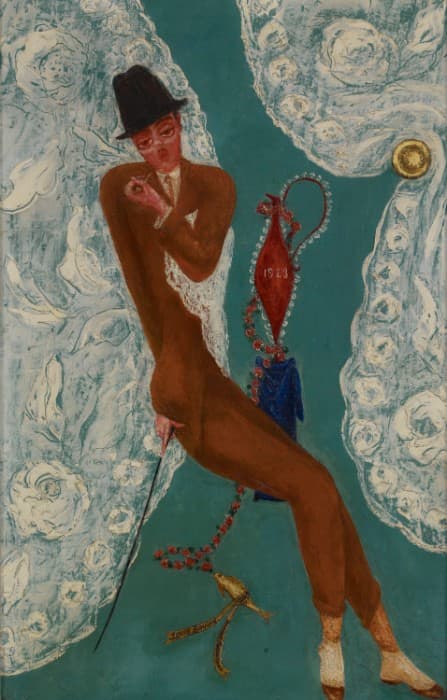 Florine Stettheimer, Portrait of Louis Bouché, 1923. Oil on canvas. 28 x 18 in. (71.1 x 45.7 cm). Heckscher Museum of Art, Huntington, New York. Gift of the Baker / Pisano Collection