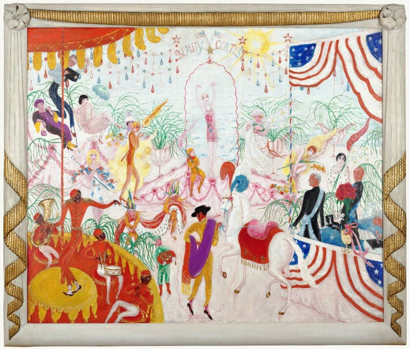 Florine Stettheimer, Beauty Contest: To the Memory of P.T. Barnum, 1924. Oil on canvas, 50 x 60½ in. (127 x 152.4 cm). Wadsworth Athenaeum Museum of Art, Hartford, Connecticut. Gift of Ettie Stettheimer, 1947