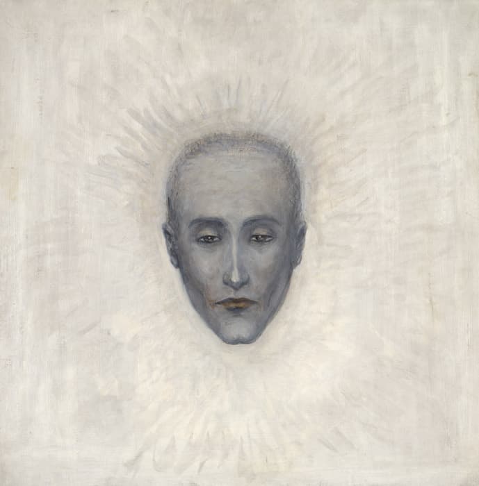 Florine Stettheimer, Portrait of Marcel Duchamp, 1923-1926. Oil on canvas. 25¼ x 25¼ in. (64.1 x 64.1 cm). Michele and Donald D’Amour Museum of Fine Arts, Springfield, Massachusetts. Gift of the Estate of Ettie and Florine Stettheimer. Image provided by Michele and Donald D’Amour Museum of Fine Arts, Springfield, Massachusetts. Photograph by David Stansbury
