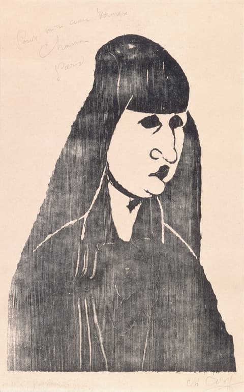 Chana Orloff, Self-Portrait, 1919, from the album Woodcuts of Chana Orloff. Woodcut on paper, Purchase: Mr. and Mrs. Kurt Olden, by exchange, 1994-705